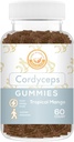 Cordyceps 버섯 Gummies - 5 월 지원 에너지, 내구시간 및 체력 - 열대 망고 맛 - Vegan, Non-GMO, 글루텐 - 무료, 젤라틴 무료 - 60 개