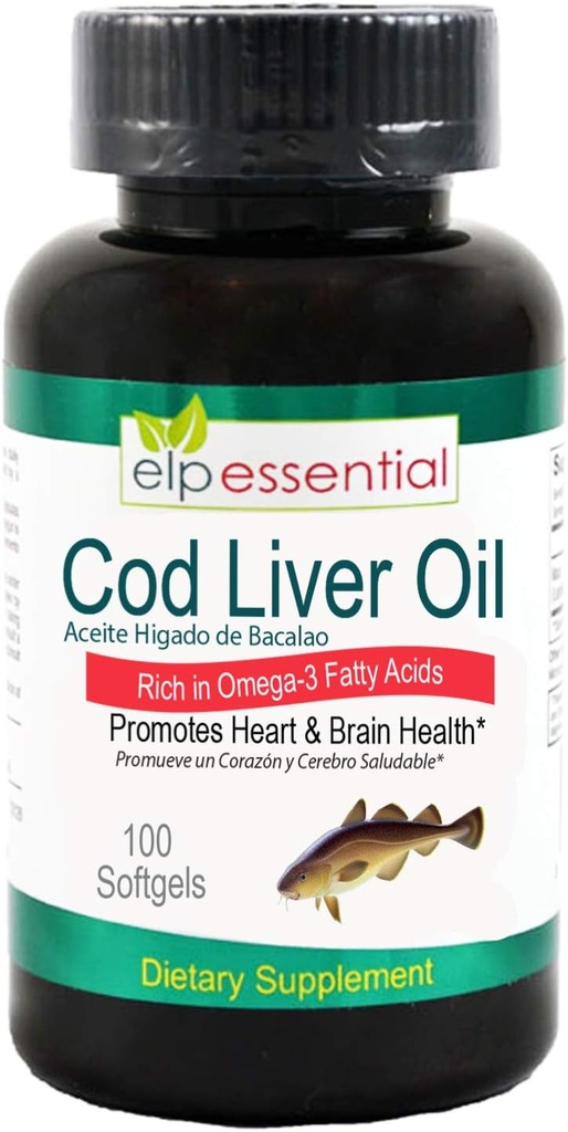 Cod 간장 기름 100 Softgels Aceite De Higado De Bacalao 캡슐 100's
