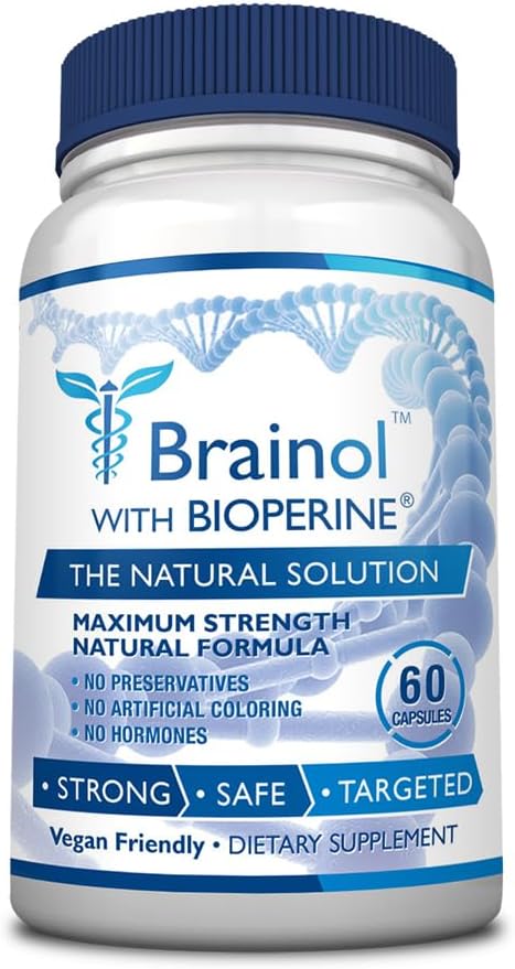 Fungavir Brainol - 대상 두뇌 지원 보충교재 - B 비타민, 마그네슘, 아미노산, St. John 's Wort, Phosphatidylserine, Ginkgo Biloba - Vegan-Friendly - 60 캡슐 - 1 개월 공급