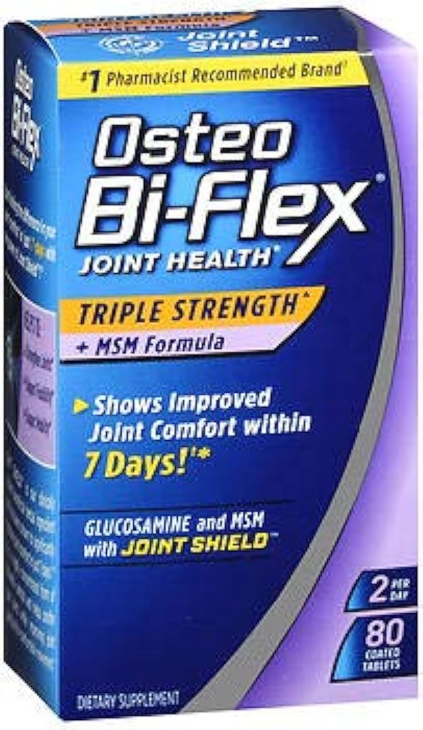 Osteo Bi-Flex 합동 건강 세겹 힘 + MSM 공식 합동 방패 + 글루코사민 - 80는 정제를 입혔습니다
