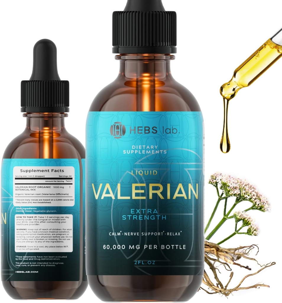 Valerian 루트 추출 – Slеp Tincture – 미국에서 만든 허브 Sleеp 보충 - Valerian 루트 드롭 2 Fl Oz