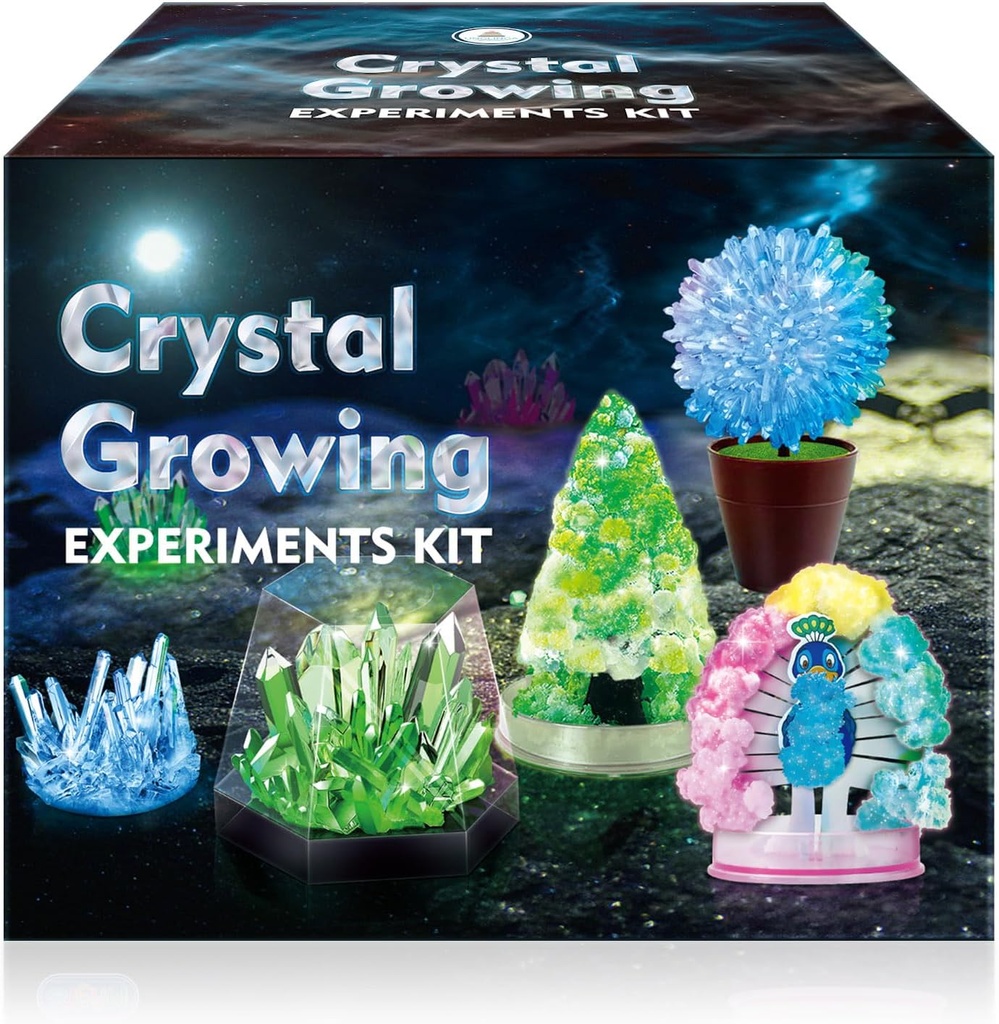 UNGLINGA Crystal Growing Experiment Science Kits for Kids, S.T.E.M Projects Learning Education Toys Gifts Idea for Boys Girls, 5 Vibrant Crystals 만들기 키트