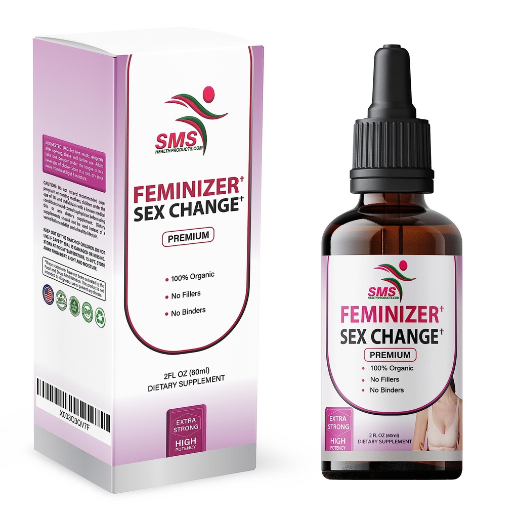 SMS, Pueraria Mirifica Drops의 Feminizer | 프리미엄 등급 | 초본 액체 추출 | 비 GMO, 유기, 채식, 알코올 프리 태피스 | 2 Fl Oz (60ml) | 트랜스 여성 레이디 소년 LGBT