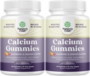 자연 기술 비타민 D3와 높은 흡수 칼슘 Gummies - 성인을위한 맛있는 칼슘 Gummies - 뼈 건강과 면역 지원 젤라틴 무료 60ct (2 팩)