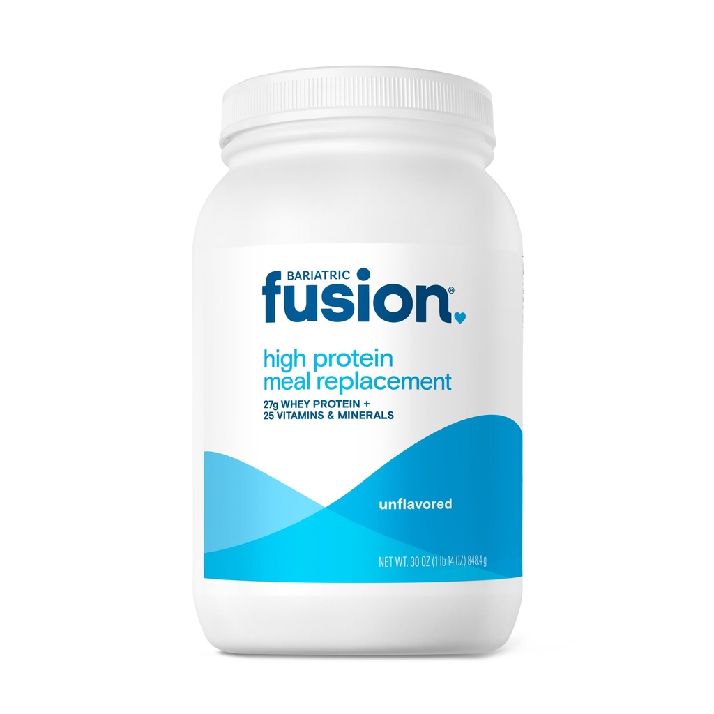 Bariatric Fusion Unflavored Meal Replacement 27g Protein Powder, 21 Gastric Bypass 및 Sleeve Gastrectomy를 포함한 Bariatric Surgery 환자를위한 Tub - 글루텐 없음, Aspartame 또는 Sugar