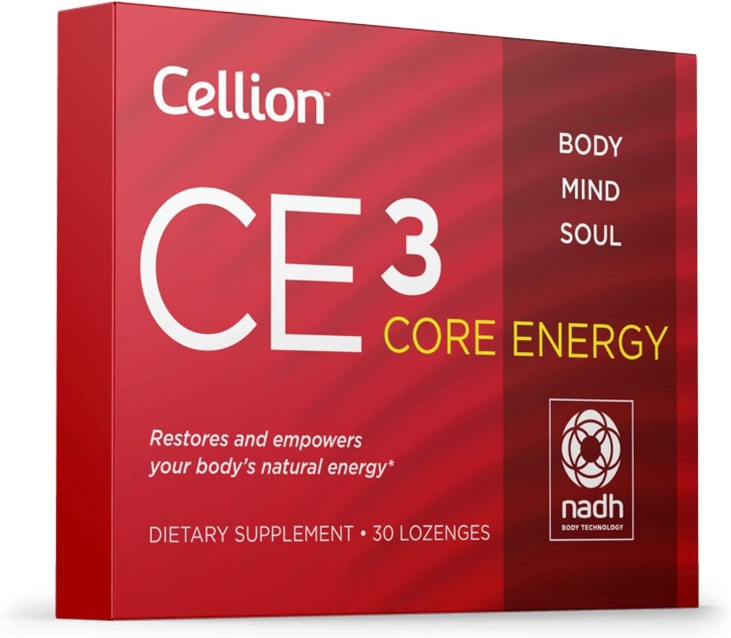 Cellion CE3 핵심 에너지 NADH 보충교재 다른 보충교재 보다는 더 효과적인 | 에너지 생산, 대사, 노화 방지, 세포 ATP 발달, 성과를 위해 베스트 | Vegan 30 조사 20mg Lozenges