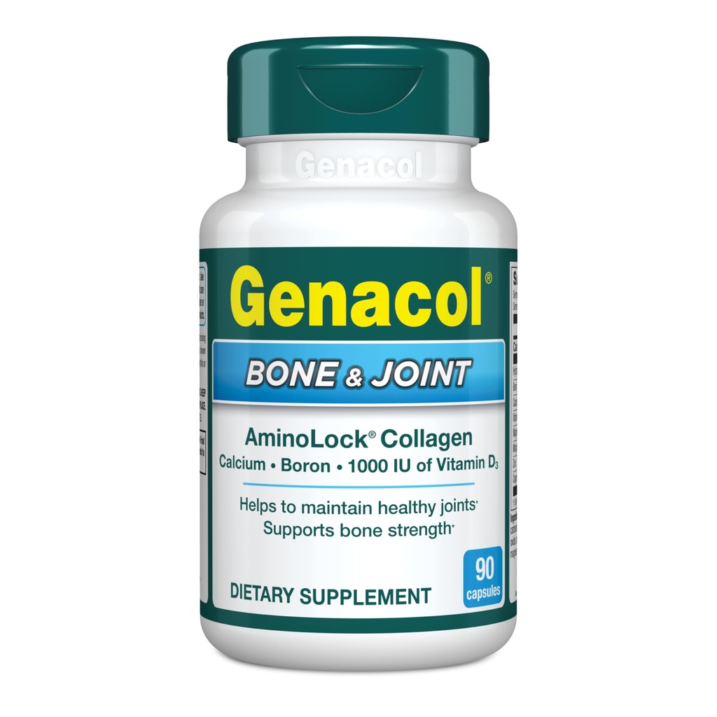 Genacol 뼈 & 합동 – 칼슘, 비타민 D3, 붕소 & Ultra-Hydrolyzed 교원질, 건강 보충교재, 지원 뼈 힘, 90의 캡슐 (30 일 공급)