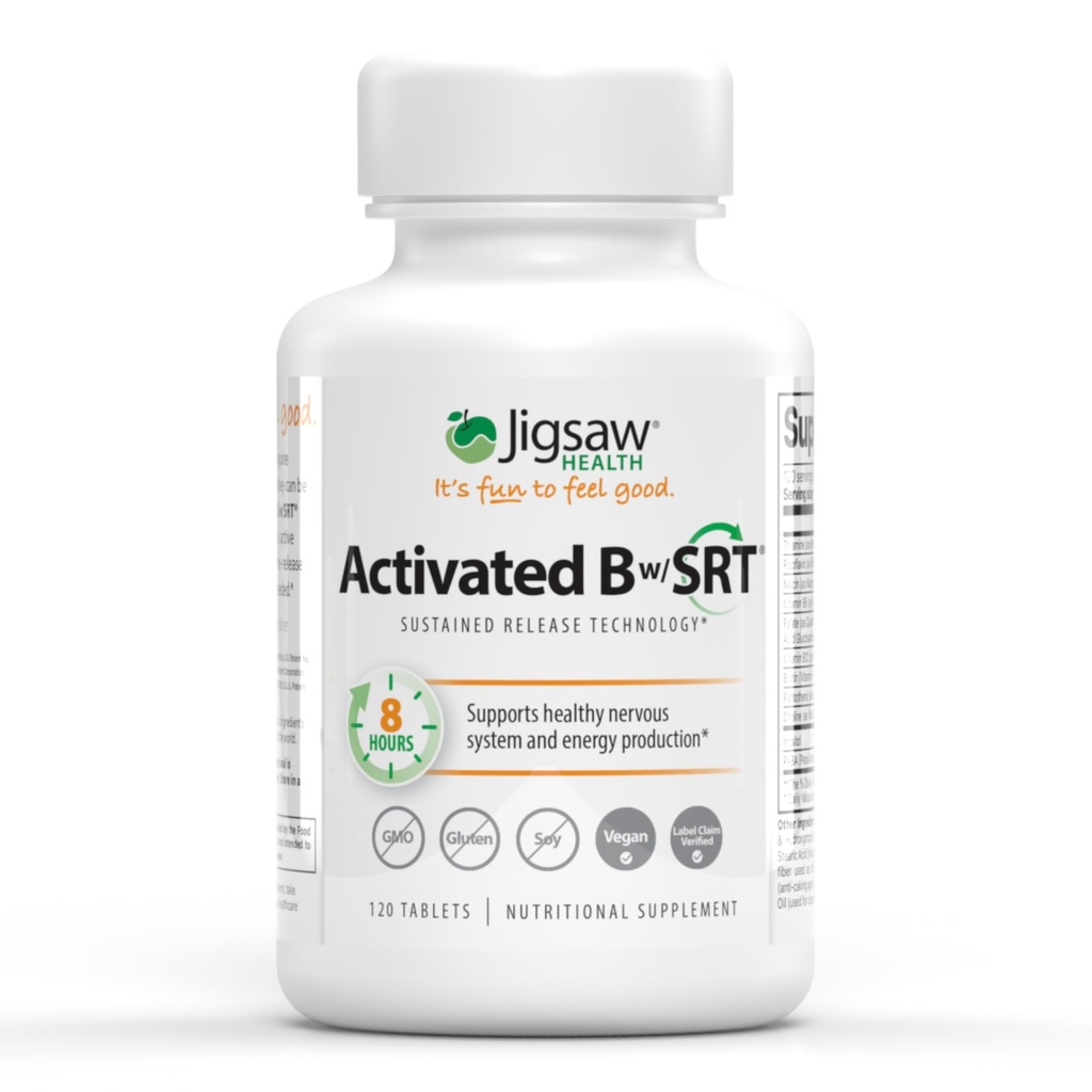 Jigsaw Health 활성화 B w/SRT | 건강한 신경계 및 에너지 생산 지원 | 120 정제