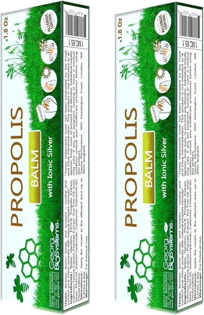 Ionic Silver 30g/1 Oz를 가진 2개의 Propolis Balm의 세트