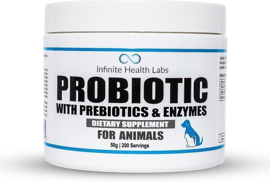 개와 고양이를위한 Probiotics - 미국 애완 동물 Prebiotic & 효소 분말, Gut & Immune 건강 - 200 서빙 (50 g)