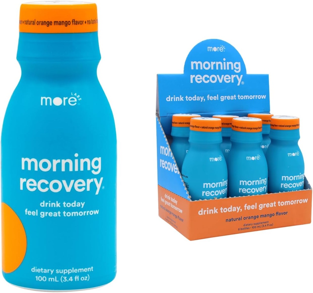 아침 회복 Electrolyte, 우유 이틀 음료는 마시는 동안, 높게 수용성 액체 DHM, 비 GMO, 채식주의자, 글루텐 자유로운, 오렌지 망고, 6의 팩을 먹지 않습니다