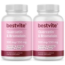 Bromelain 500mg/250mg (240 채식 캡슐) (120 x 2)를 가진 BESTVITE Quercetin - 산화철 없음 - Vegan - 비 GMO - 글루텐 자유로운