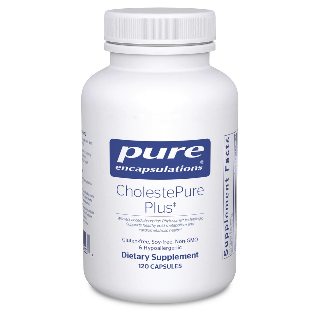 Pure Encapsulations CholestePure Plus 120's - Lipid Metabolism & Heart Health* - Berberine Supplement - Citrus Bergamot - 글루텐 무료 및 비 GMO - 120 캡슐