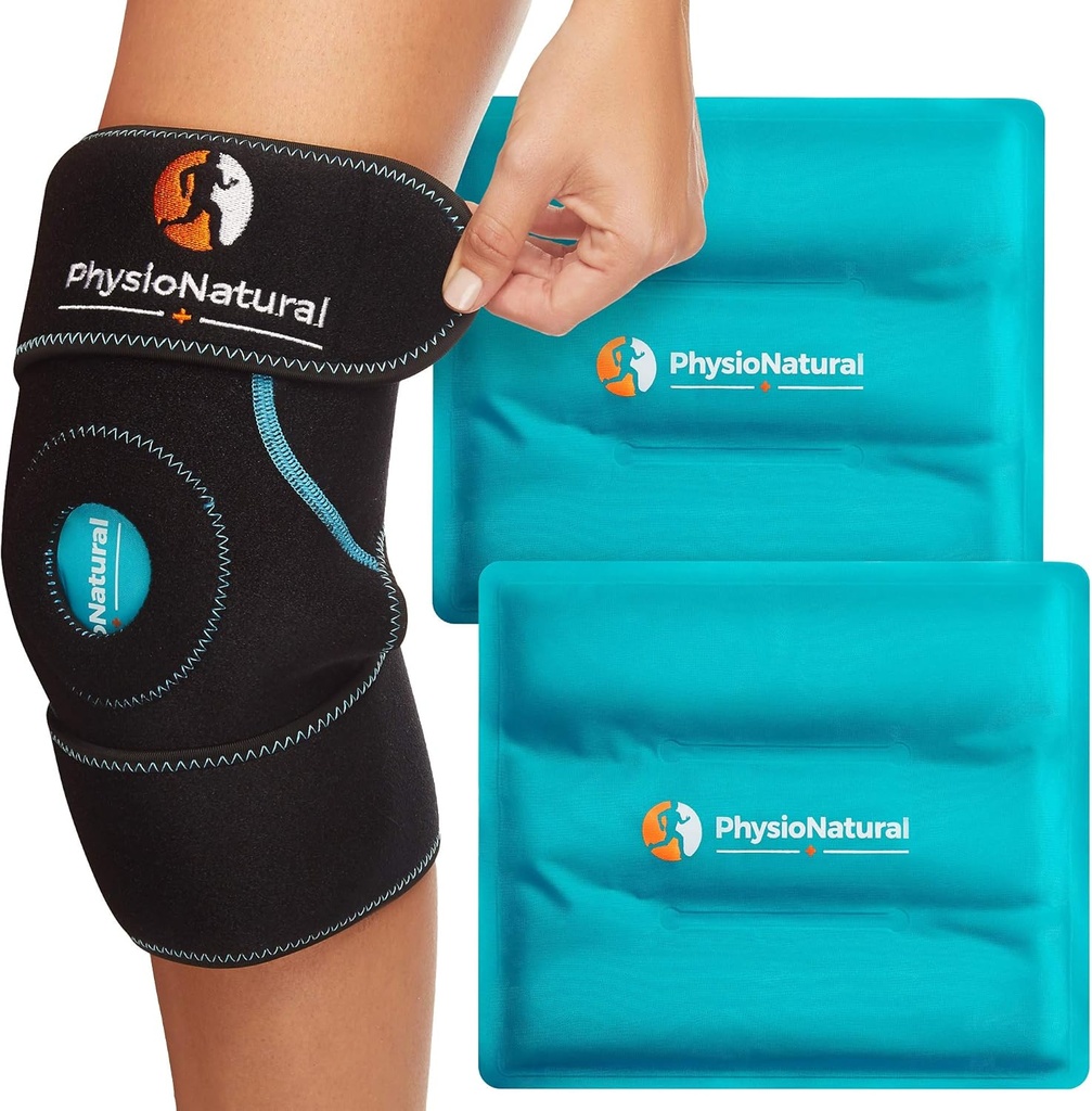 PhysioNatural 아이스 팩 무릎 통증 완화, 다리 부상, 붓기, 무릎 교체 수술, 관절염, Meniscus 눈물 및 ACL에 대 한 냉 압착 치료