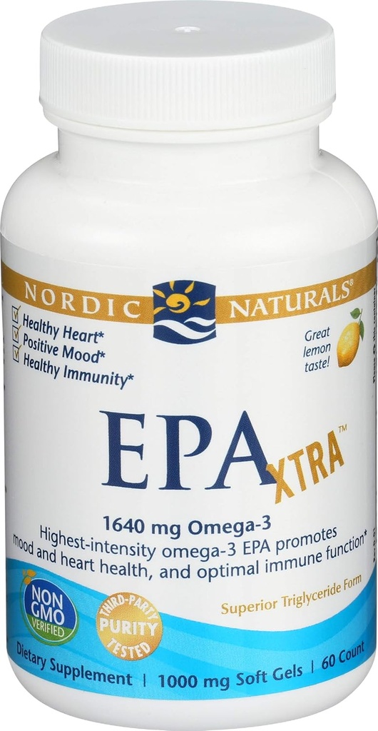 북유럽 자연 Epa Xtra 레몬, 60 Ct