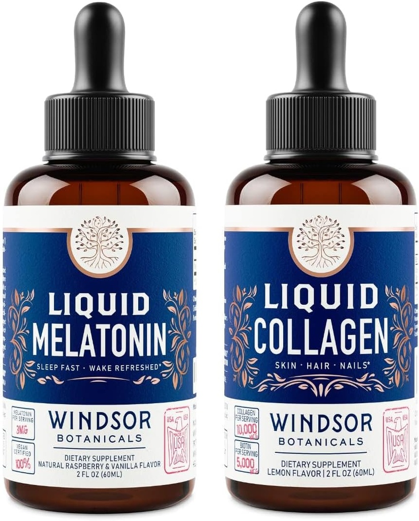 WINDSOR BOTANICALS Melatonin와 교원질 액체 나머지와 Recuperation 피부 뭉치