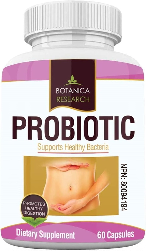 Probiotics Gut를 위한 Lactic 산성 박테리아를 가진 여자와 남자를 위한 모든 자연적인 건강 보충교재, 효모 지원 60 매일 사용을 위한 구두 Flora 캡슐. Botanica 연구에 의해 미국에서 만드는