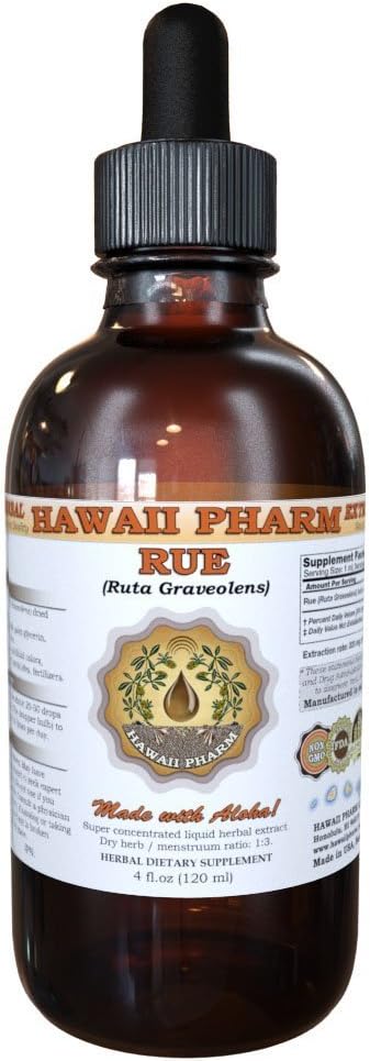 HawaiiPharm Rue (루타 자갈) 액체 추출물, Tincture, 초본 보충, 미국에서 만든, 2 fl.oz