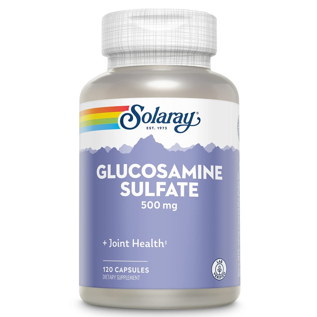 SOLARAY Glucosamine 황산염 500 mg | 건강한 합동 융통성 & 탄력성 지원 (60의 봉사, 120 CT)
