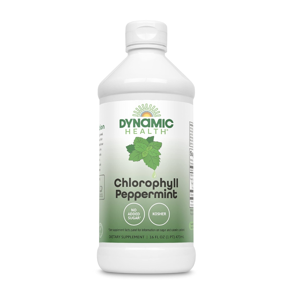 동적인 건강 액체 Chlorophyll Peppermint 100 mg의 알파 리파와 뽕나무 잎, 식물 정화 및 탈취를 가진 나트륨 구리 Chlorophyllins, 추가된 설탕 없음, 16 Fl Oz
