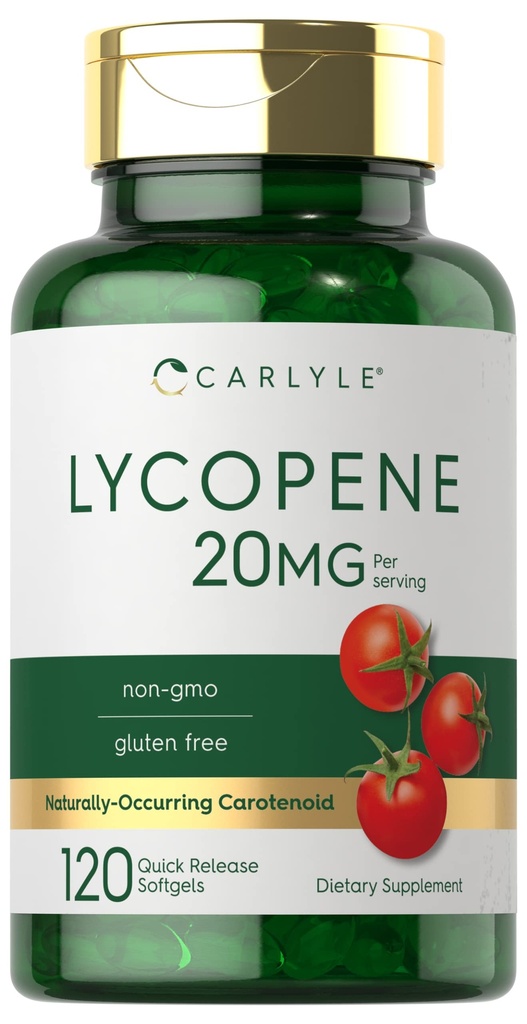 Carlyle Lycopene | 20mg | 120 Softgels | 비 GMO & 글루텐 프리 보충교재