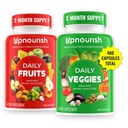 UpNourish Organic Fruits and Veggies Supplement - 지원 Diet Balance, Body Cleanse & Energy - 자연의 480 과일과 슈퍼 그린 캡슐 - 성인 및 어린이를위한 과일 및 야채 보충제