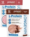 Prolon Longevity Plant 기반 단백질 분말 | 근육 합성 및 수리, 건강한 노화, 부스트 성능 | 비타민, 글루텐 무료, 아미노산 | 단백질 25g | 초콜릿과 베리, 24 패킷