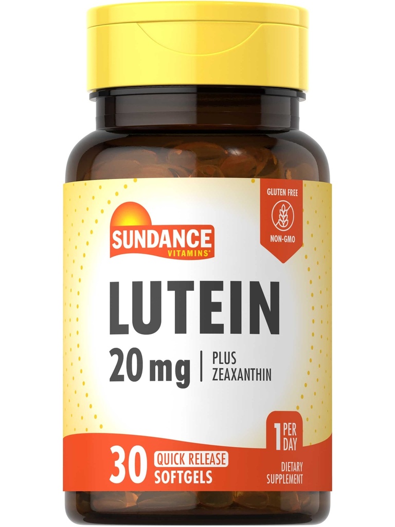 Sundance Lutein 20mg | 30 Softgels | Zeaxanthin | 비 GMO 및 글루텐 무료 보충