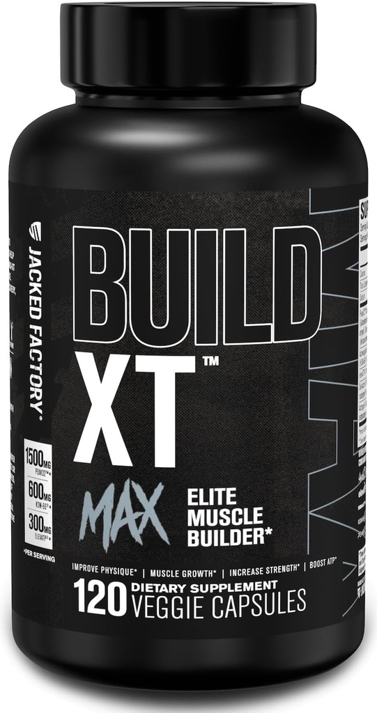 남자와 여자를 위한 Jacked 공장 구조 XT 최대 근육 건축업자 - Peak02 Cordyceps, KSM-66 Ashwagandha를 가진 ATP 보충교재, 근육 회복, 근육 성장, 증가한 내구시간을 위한 ElevATP - 120 조사