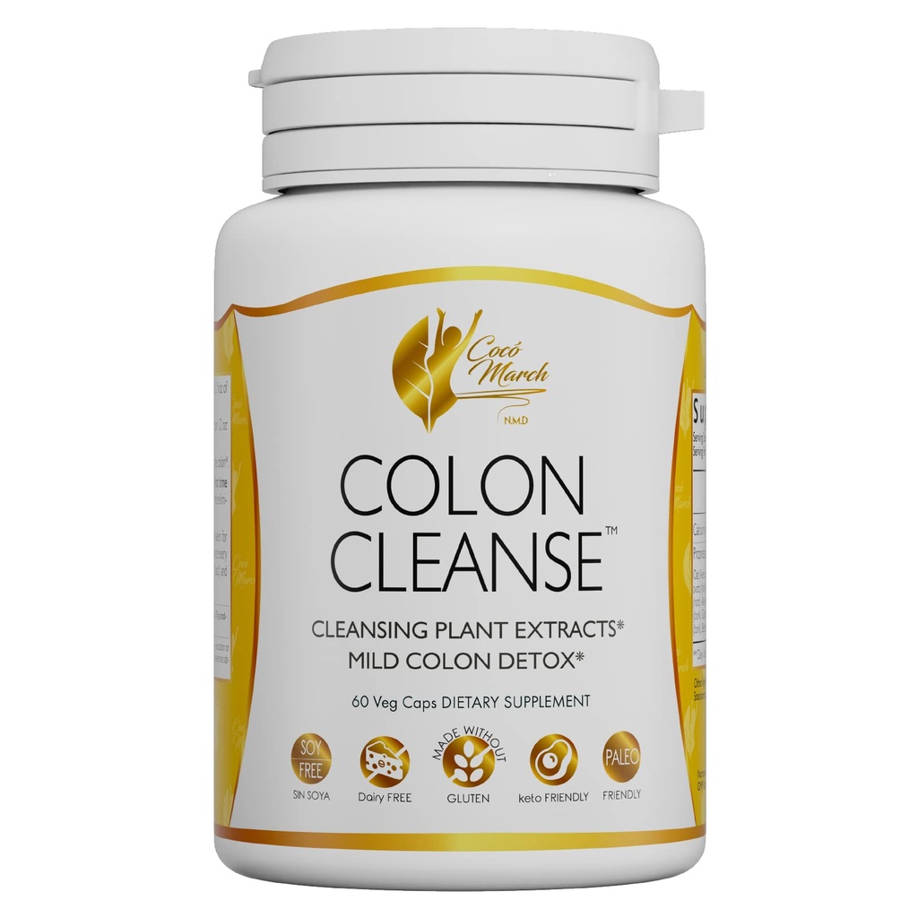 Cocó March N.M.D Colon Cleanse - 규정식 보충교재, 정화 식물 추출물, 밀드 콜론 정화 - 글루텐 무료, 낙농장 무료, 콩 무료, 케토 친화적 인, 팔로 친절, 60 Veg 모자 - 15 서빙