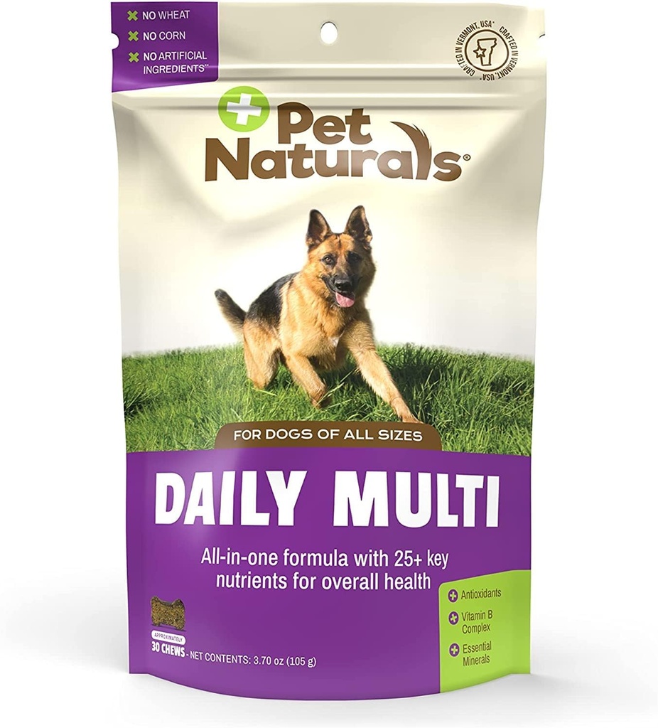 애완 동물은 개를 위한 매일 Multivitamin, Veggie 풍미, 30 Chews - 아미노산 및 산화 방지제를 가진 Yummy Chews - 에너지, 대사 기능 및 애완 동물 웰니스를 지원합니다