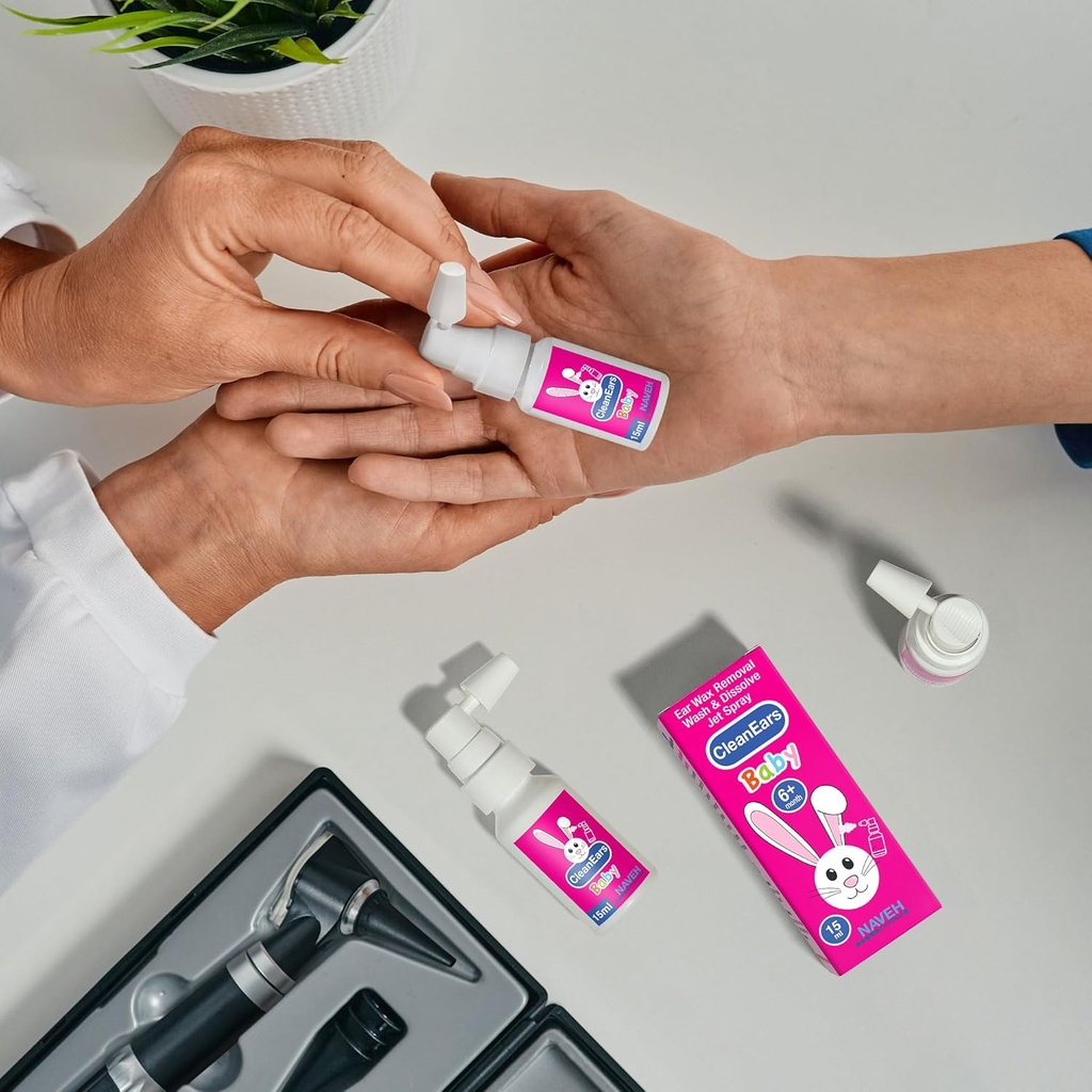 NAVEH PHARMA CleanEars 아기 Earwax 제거 스프레이 0.5 Fl Oz (1 단위) + NAVEH PHARMA 드라이 이어 스프레이 1 Fl Oz (1 단위)