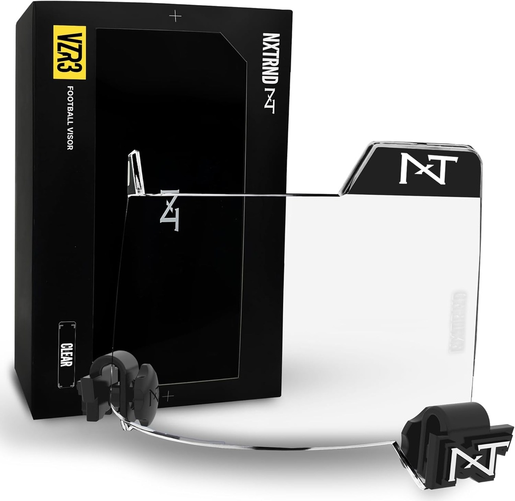 Nxtrnd VZR3 Football Visor, 곡선 렌즈 기술, 적합 성인 & 청소년 축구 헬멧