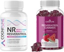 건강한 시효 보충교재 뭉치 - Nicotinamide Ribsoside Complex와 Resveratrol Gummies - 5-in-1 노화 방지 공식 플러스 Resveratrol Gummies