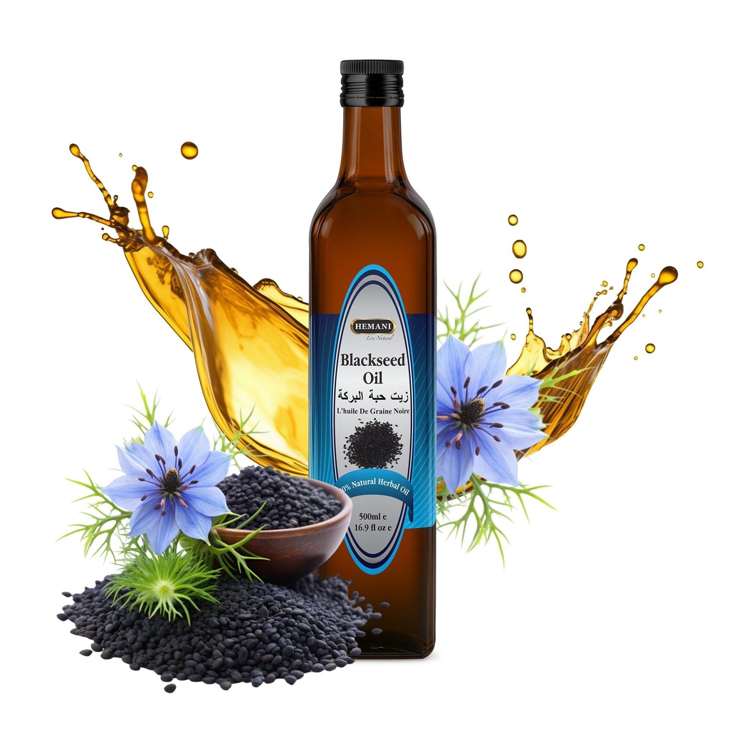 Hemani 검정씨 기름 찬 압박되는 16.91 Oz I 500ML I 100% 자연적인 I 용매 자유로운 I AKA Nigella Sativa I Kalonji I 검정 cumin씨 기름