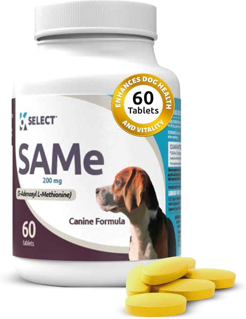 K9는 중간과 큰 성숙한 개를 위한 SAM-e, 60의 정제, 200mg 활동적인 S-Adenosyl L- Methionine, 개를 위한 선택합니다