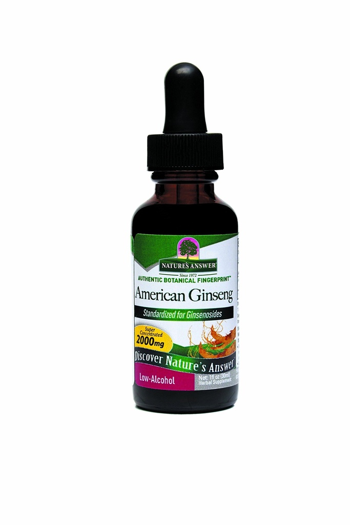 Nature 's Answer American Gingseng Root Supplement with Organic Alcohol, 1-Fluid Ounce | 면역 지원 | 인지 기능 향상 | 천연 에너지 부스터