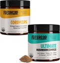 FreshCap Mushrooms 에너지 번들 (Cordyceps Powder 및 Ultimate Mushroom Complex Powder)