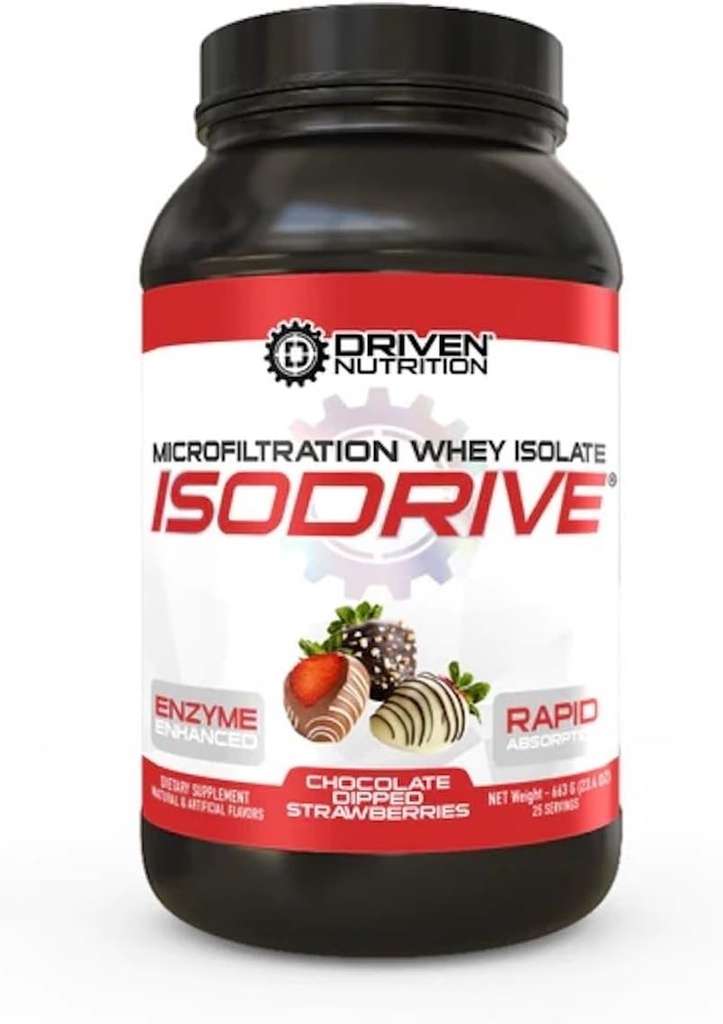 Driven Nutrition ISODRIVE Premium Whey Isolate (2 파운드, 초콜릿 드리우 딸기)