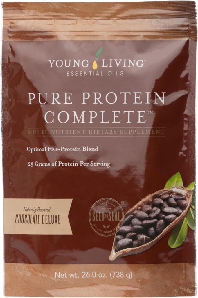 Young Living Pure Protein Complete Chocolate Deluxe, Lean Muscle 및 Post-Workout Recovery에 대한 26.0 oz- 지원