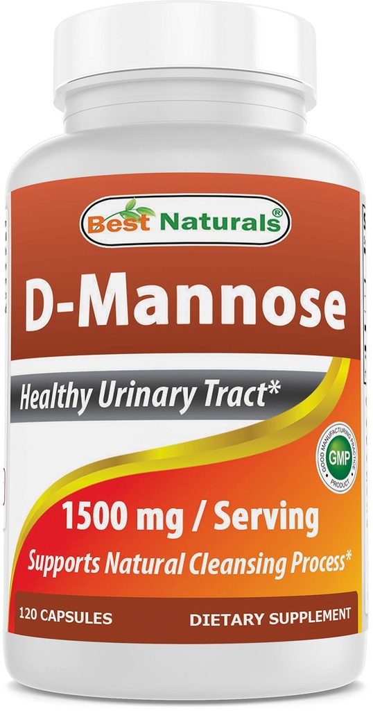 최고의 Naturals D-Mannose 캡슐 - Urinary Tract Cleanse 보충교재 1500mg/Serving - 120 조사