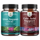 Liver Cleanse 및 Vegan Uric Acid Cleanse 및 Detox for Men 및 Women 's Joints Kidneys 및 More에 대한 NAC와의 묶음