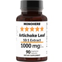 MONOHERB Artichoke 잎 추출물 1000 mg - 90 채식 캡슐