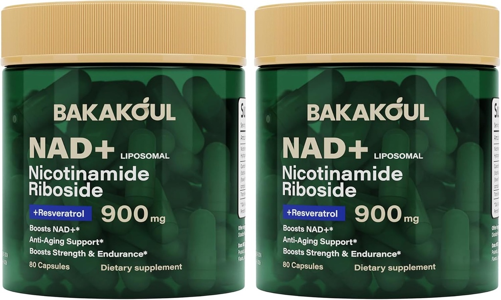 NAD 보충 - Liposomal 니코틴 아미드 Riboside, Resveratrol, Quercetin, NAD 니코틴 아미드 Riboside Resveratrol 900mg, NAD + 남자와 여자를 위한 보충교재, 80의 캡슐 2 팩