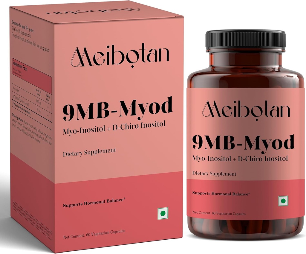 PCOS PCOD 보충교재 Myo-Inositol & D-Chiro Inositol | 여성을 위한 호르몬 균형 & 건강한 타원형 기능 지원 | 60 Veg 캡슐