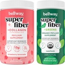 Bellway 최고 섬유 분말 + 교원질, Strawberry Lemonade 최고 섬유 + 녹색