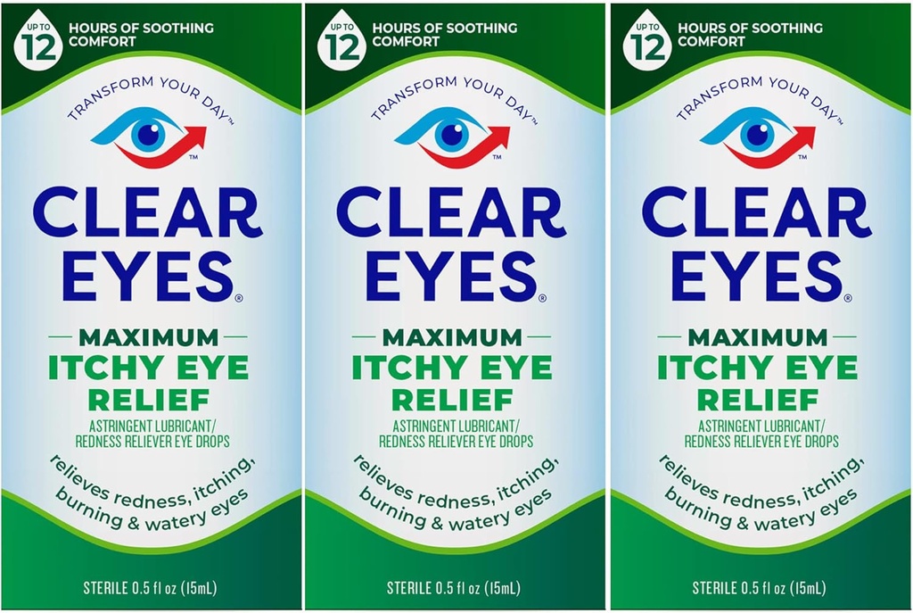 명확한 눈 최대 Itchy 눈 기복 눈 강하, 0.5 Fl Oz (포장 3)
