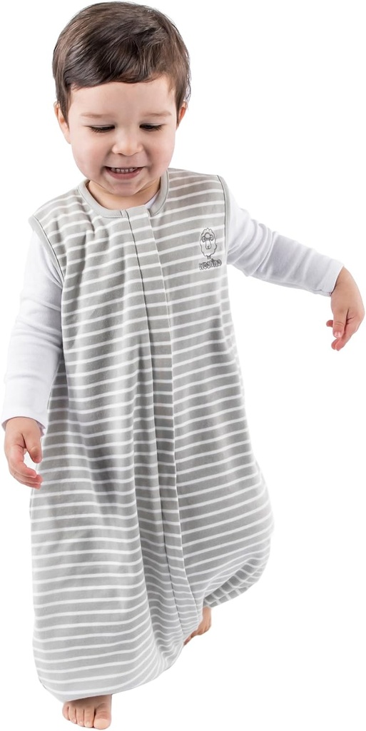 Woolino 4 시즌 아기 수면 가방 발, Merino 모직 및 유기 코튼 워커 수면 가방 Sack, 유아 수면 가방, 18-36m, 회색