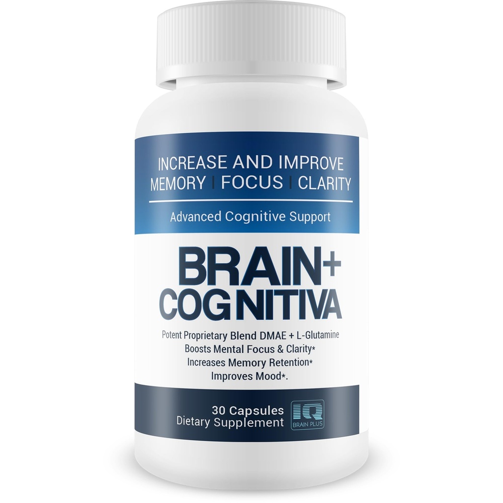 Brain+ Cognitiva - Advanced Cognitive Support - 향상된 메모리, Boost Mental Focus 및 지원 Mental Clarity - 두뇌 지원 및 최적의 Nootropic Boost를위한 Alpha-GPC 캡슐