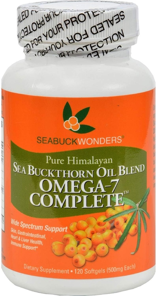 Seabuck Wonders Sea Buckthorn Oil Blend - 500 mg - 오메가 7 Complete - 자연 - 글루텐 무료 - 120 Softgels (패키지 2)